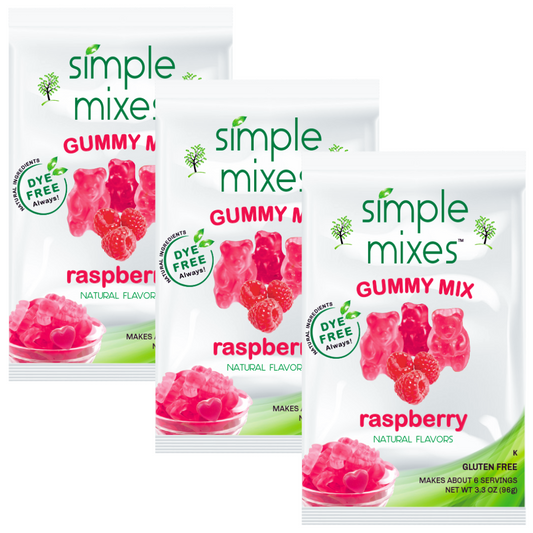 Simple Mixes Natural Dye-Free, Gluten-Free Gummy Mix - Raspberry, 3 Pack
