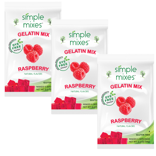 Simple Mixes Natural Dye-Free, Gluten-Free Gelatin Mix - Raspberry, 3 Pack