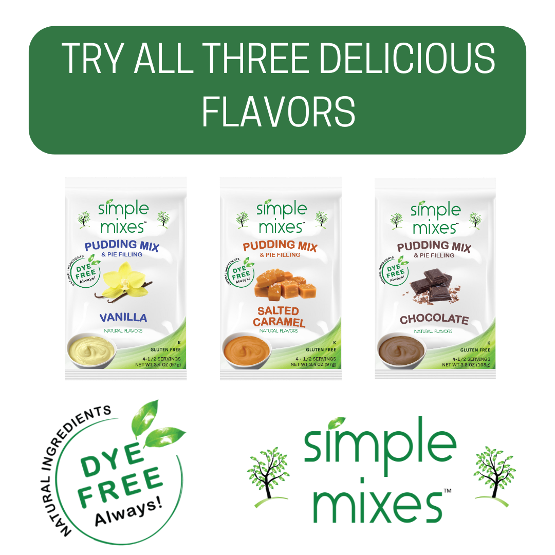 Simple Mixes Natural Dye-Free, Gluten-Free Instant Pudding Mix - Chocolate, 6 Pack