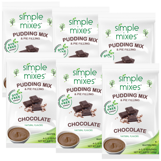 Simple Mixes Natural Dye-Free, Gluten-Free Instant Pudding Mix - Chocolate, 6 Pack