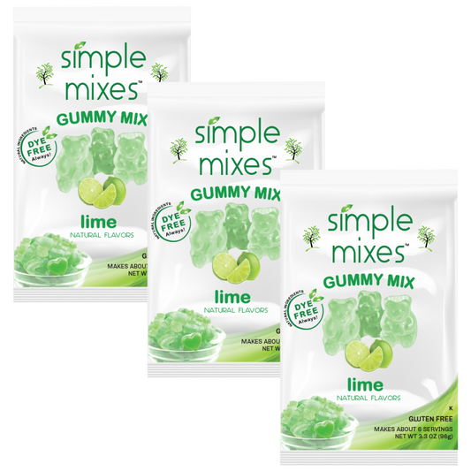 Simple Mixes Natural Dye-Free, Gluten-Free Gummy Mix - Lime, 3 Pack