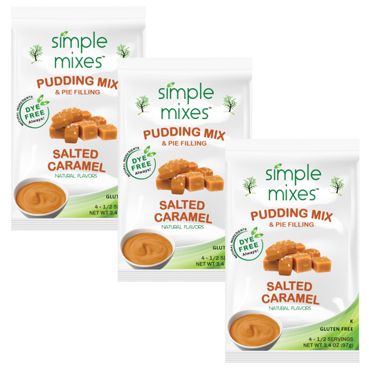 Simple Mixes Natural Dye-Free, Gluten-Free Instant Pudding Mix - Salted Caramel, 3 Pack