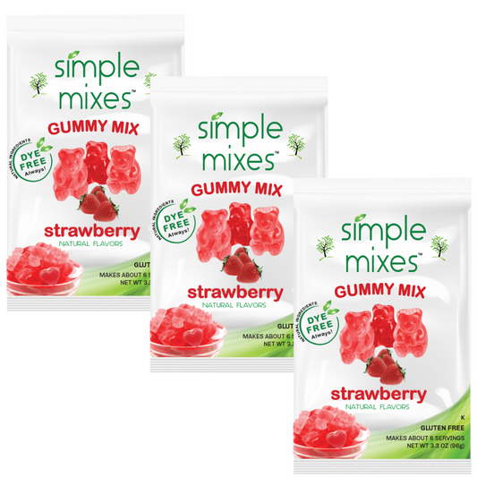 Simple Mixes Natural Dye-Free, Gluten-Free Gummy Mix - Strawberry, 3 Pack