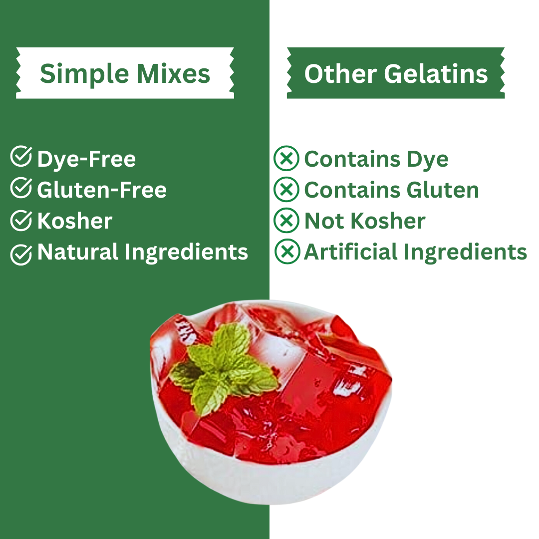 Simple Mixes Natural Dye-Free, Gluten-Free Gelatin Mix - Cherry, 3 Pack