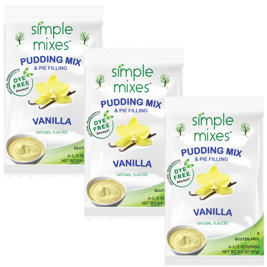 Simple Mixes Natural Dye-Free, Gluten-Free Instant Pudding Mix - Vanilla, 3 Pack
