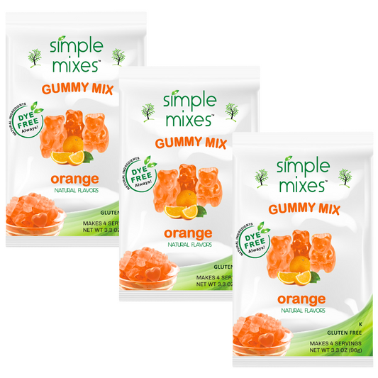 Simple Mixes Natural Dye-Free, Gluten-Free Gummy Mix - Orange, 3 Pack