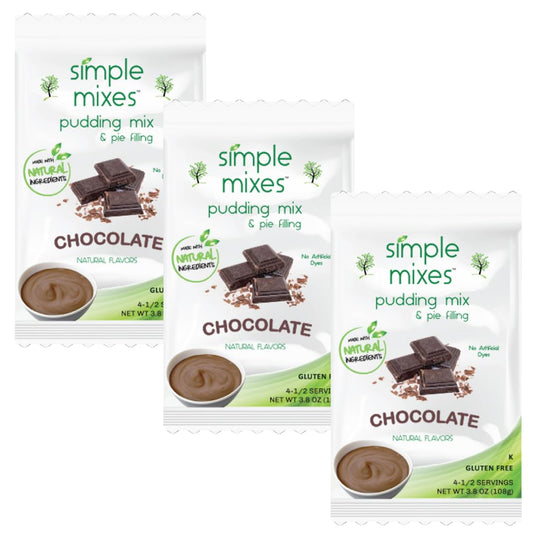 Simple Mixes Natural Dye-Free, Gluten-Free Instant Pudding Mix - Chocolate, 3 Pack