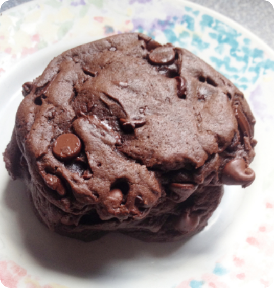 Quadruple Chocolate Soft Fudge Cookies
