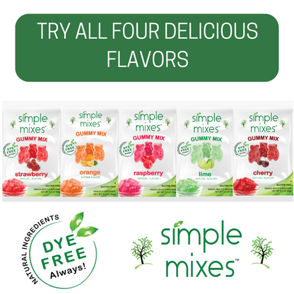 Simple Mixes Natural Dye-Free, Gluten-Free Gummy Mix - Orange, 3 Pack
