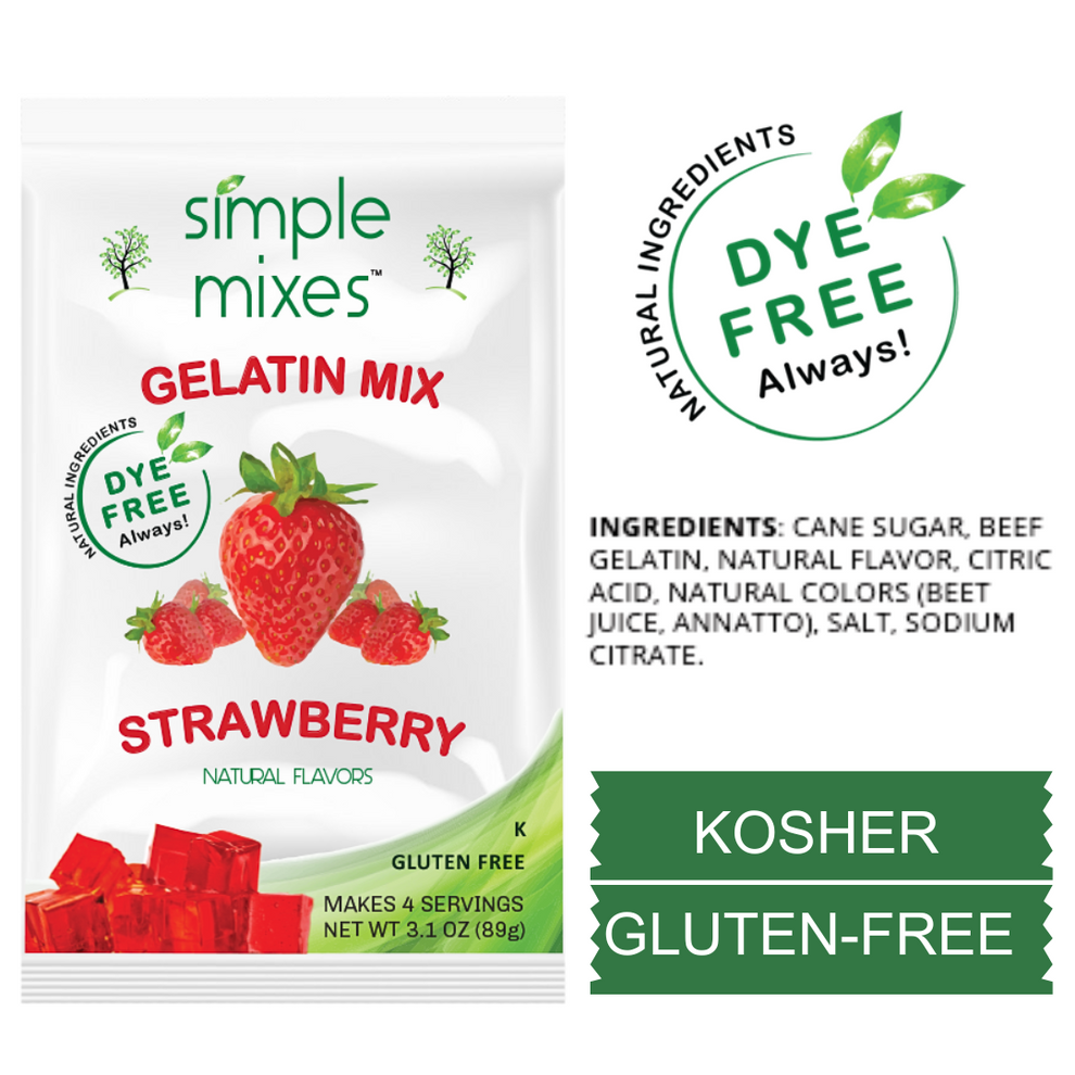 Simple Mixes Dye Free, Gluten Free , natural gelatin, gummy, puddings
