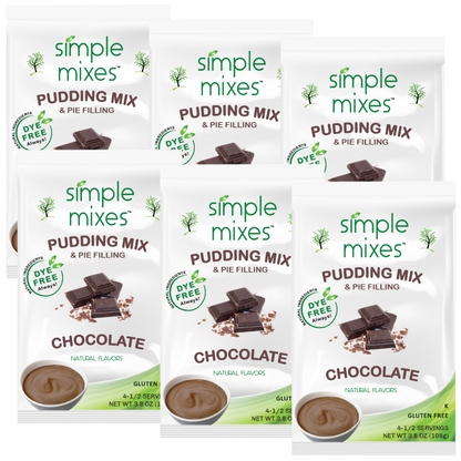 Simple Mixes Natural Dye-Free, Gluten-Free Instant Pudding Mix - Chocolate, 6 Pack