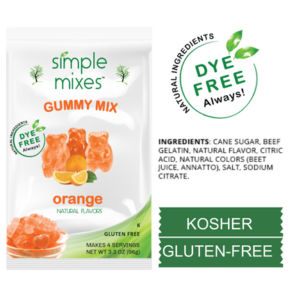 Simple Mixes Natural Dye-Free, Gluten-Free Gummy Mix - Orange, 3 Pack