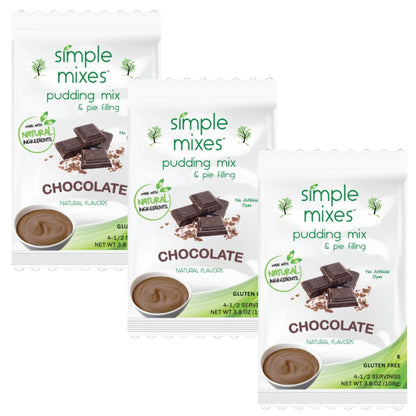 Simple Mixes Natural Instant Pudding Mix, Healthy Snack, Salted Caramel, Dye-Free, Fat-Free, Gluten-Free, Kosher, 3 Pack